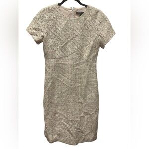 Brooks Brothers Cream Tweed Midi Dress size 2